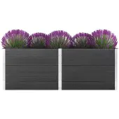 vidaXL Lit surélevé de jardin 250x100x91 cm WPC Gris49060