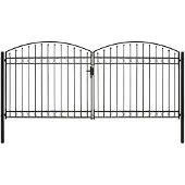 vidaXL Hekpoort ASSEN dubbele deur met gebogen bovenzijde staal 400x200 cm