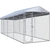 vidaXL Hondenkennel voor buiten met dak 760x190x225 m