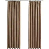 vidaXL Gordijnen verduisterend met haken 2 st 140x175 cm taupe