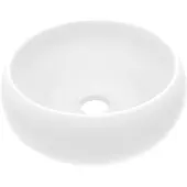 vidaXL Wastafel rond 40x15 cm keramiek matwit