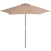 vidaXL Parasol met houten paal 270 cm taupe