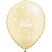 Folat Ballonnen Just Married 28 Cm Latex Goud/wit 50 Stuks