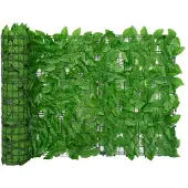 vidaXL Balkonscherm met groene bladeren 300x75 cm