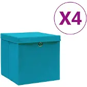 vidaXL Opbergboxen met deksel 4 st 28x28x28 cm babyblauw