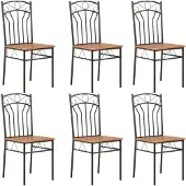 vidaXL Eetkamerstoelen 6 st MDF bruin