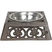 Clayre & Eef Bruine Dieren voerbak 18*18*6 cm / 300 ml 6Y3060