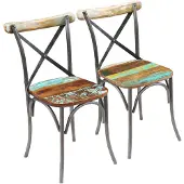 vidaXL Eetkamerstoelen 51x52x84 cm massief gerecycled hout 2 st online kopen