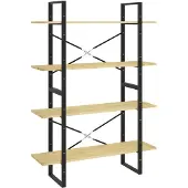 vidaXL Boekenkast met 4 schappen 100x30x140 cm massief grenenhout