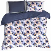 De Witte Lietaer Dekbedovertrek Veronica Mood Indigo Flanel-260 x 200 / 220 / 240 cm | Extra Breed