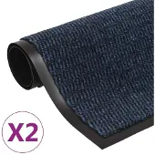 vidaXL Droogloopmatten 2 st rechthoekig getuft 80x120 cm blauw