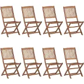 vidaXL Opklapbare stoelen, 8 stuks, van massief acaciahout