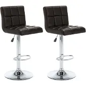 vidaXL Barstoelen 2 st kunstleer bruin