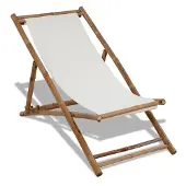 vidaXL inklapbare bamboe stoel met canvas