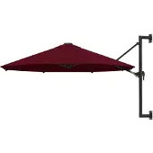 vidaXL Wandparasol met metalen paal 300 cm bordeauxrood