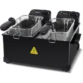 TurboTronic Friteuse DF2 Dubbele Mand Zwart - 6 Liter
