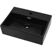 vidaXL Vasque avec trou de robinet en céramique Noir 51,5x38,5x15 cm
