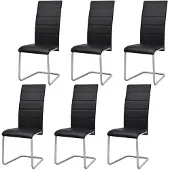 vidaXL Eetkamerstoelen zwevend met hoge leuning zwart 6 st online kopen
