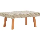 vidaXL Tuintafel poly rattan beige