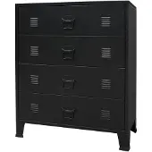vidaXL Ladekast industriële stijl 78x40x93 cm metaal zwart