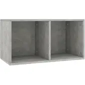 vidaXL Opbergbox voor LP's 71x34x36 cm bewerkt hout betongrijs