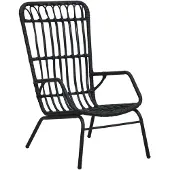 vidaXL Tuinstoel, polyrotan, zwart