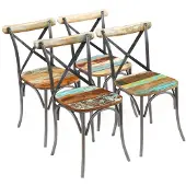 vidaXL Eetkamerstoelen 51x52x84 cm massief gerecycled hout 4 st online kopen