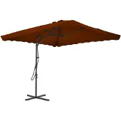 vidaXL Parasol met stalen paal 250x250x230 cm terracottakleurig