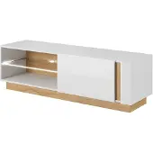 Meubella TV-Meubel Ashley - Wit - Eiken - 138 cm - tv kast