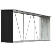 Shumee Haardhoutschuur 330x84x152 cm gegalvaniseerd staal antraciet