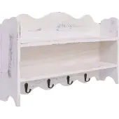 vidaXL Wandkapstok 50x10x30 cm hout wit