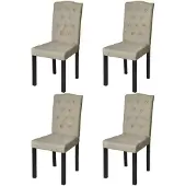 vidaXL Eetkamerstoelen antieke stijl stof beige 4 st online kopen