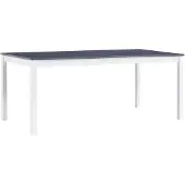 vidaXL Eettafel 180x90x73 cm grenenhout wit en grijs
