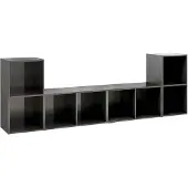 vidaXL Tv-meubelen 4 st 72x35x36,5 cm bewerkt hout hoogglans grijs