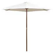 vidaXL Parasol 270x270 cm houten paal crèmewit