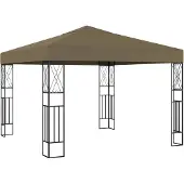vidaXL Paviljoen, 3x3 meter, taupe kleur, met stoffen bekleding