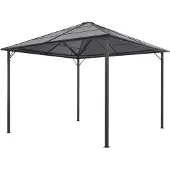 vidaXL Prieel met dak 3x3 m aluminium antracietkleurig