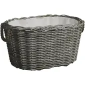 vidaXL Houtmand met handvatten 59x42x28 cm wilgenhout grijs
