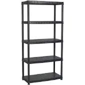 vidaXL Opbergrek 5-laags 91,5x45,7x185 cm kunststof zwart