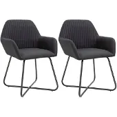 vidaXL Eetkamerstoelen 2 st stof zwart