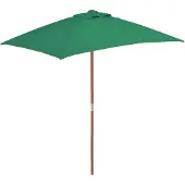 vidaXL Parasol met houten paal 150x200 cm groen