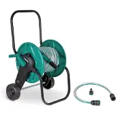 Vonroc Slangenwagen met 20m tuinslang | Incl. spuitstuk en koppelingen