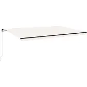 vidaXL Luifel handmatig uittrekbaar 500x350 cm crèmekleurig