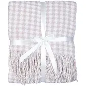 Clayre & Eef Plaid 130x150 Cm - Wit, Roze - Acryl, 100% Acryl