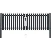 vidaXL Dubbele poort met deur staal 300x125 cm antraciet