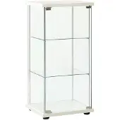 vidaXL Vitrinekast gehard glas wit
