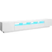 vidaXL Tv-meubel met LED-verlichting 260x35x40 cm wit