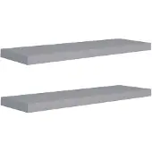 vidaXL Wandschappen zwevend 2 st 80x23,5x3,8 cm MDF grijs