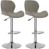 vidaXL Barkrukken 2 st fluweel lichtgrijs