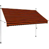 vidaXL Luifel handmatig uittrekbaar 250 cm oranje en bruin